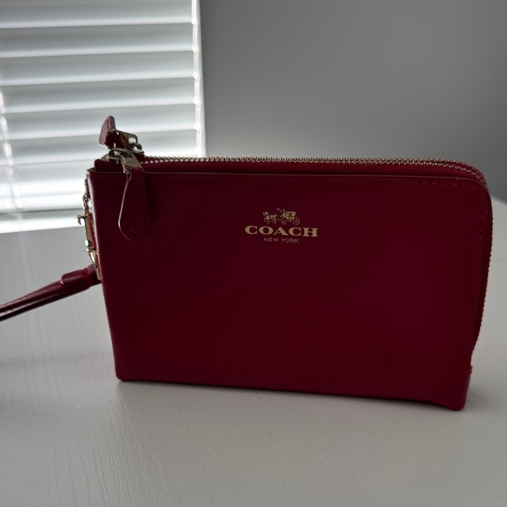 Coach Red Wristlet Clutch
